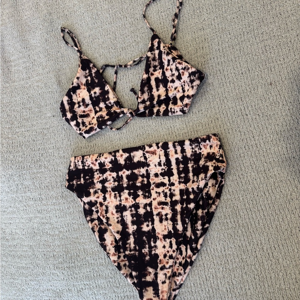 Skatie Brown and Tan Bikini Set